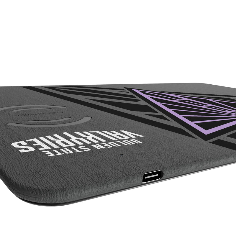 Golden State Valkyries Monocolor Tilt 15-Watt Wireless Charger and Mouse Pad Port.Jpg
