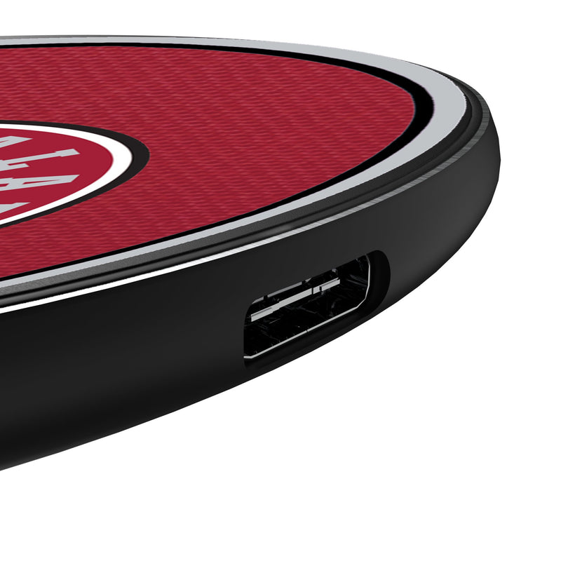 University of Alabama Crimson Tide Personalized Endzone Solid 15-Watt Wireless Charger Detail.Jpg