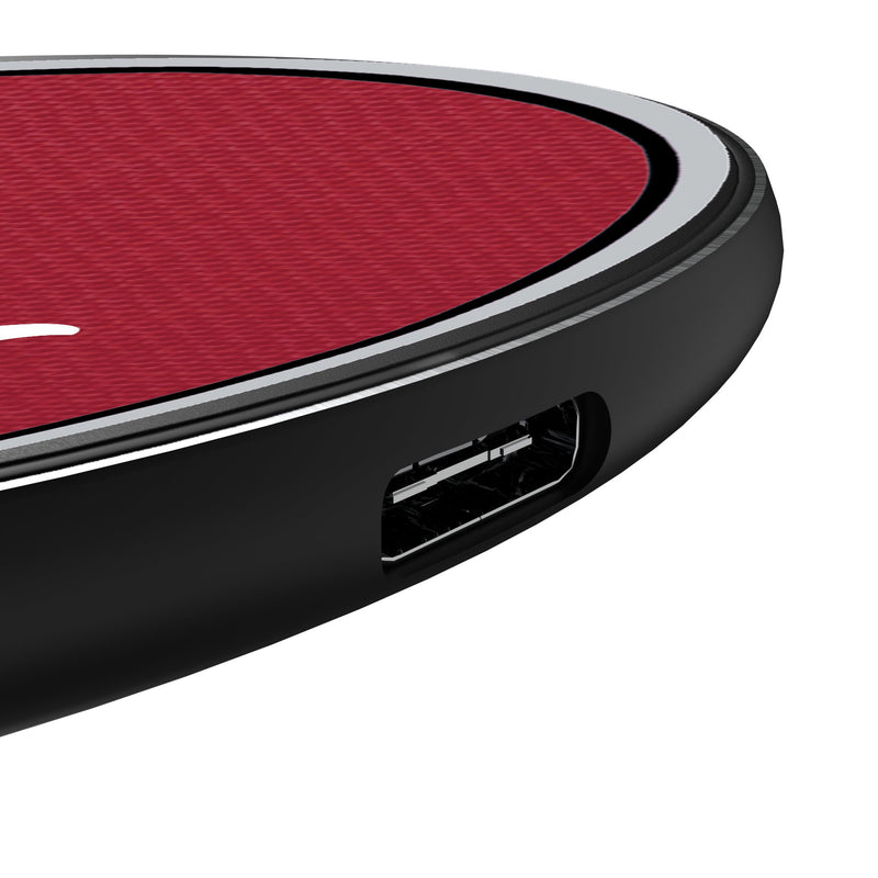 University of Alabama Crimson Tide Script A Personalized Endzone Solid 15-Watt Wireless Charger Detail.Jpg