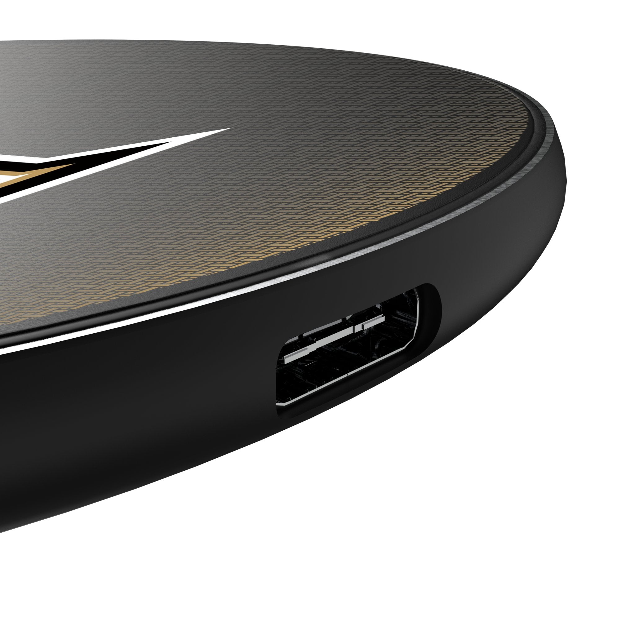 University of Central Florida Golden Knights Linen 15-Watt Wireless Charger Detail.Jpg