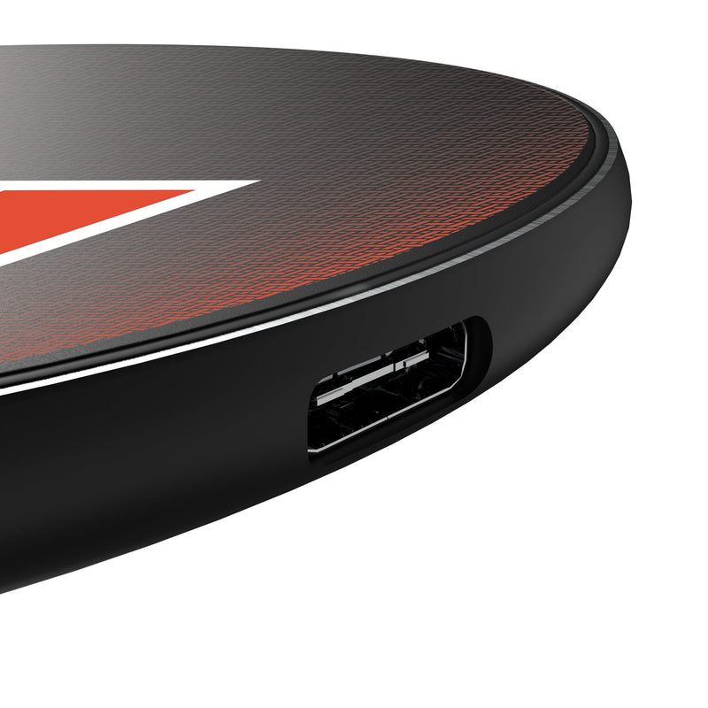 University of Illinois Fighting Illini Linen 15-Watt Wireless Charger Detail.Jpg