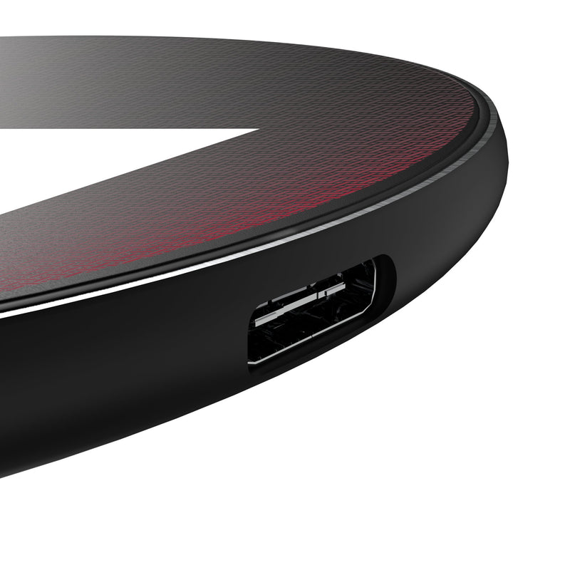 Indiana University Hoosiers Linen 15-Watt Wireless Charger Detail.Jpg