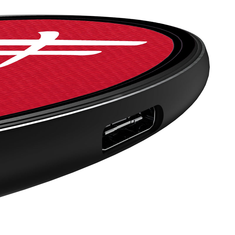 University of Nebraska Huskers Personalized Endzone Solid 15-Watt Wireless Charger Detail.Jpg