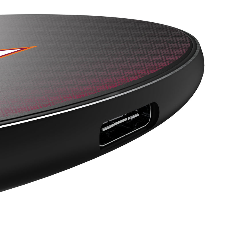 Virginia Tech Hokies Linen 15-Watt Wireless Charger Detail.Jpg