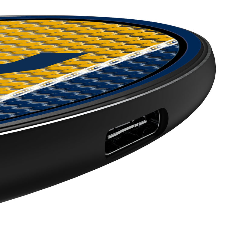 West Virginia University Mountaineers Mesh 15-Watt Wireless Charger Detail.Jpg