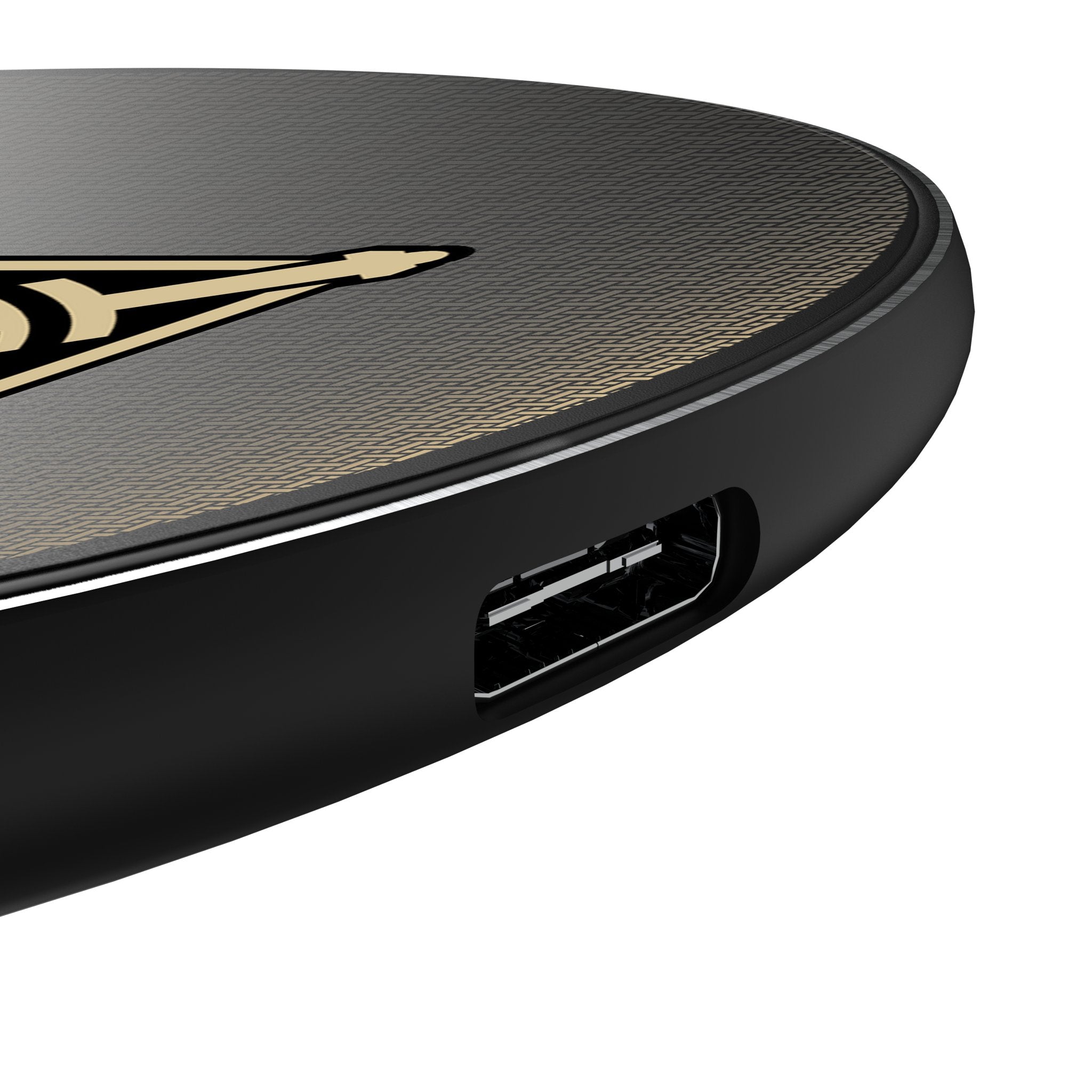 United States Military Academy Black Knights Linen 15-Watt Wireless Charger Detail.Jpg