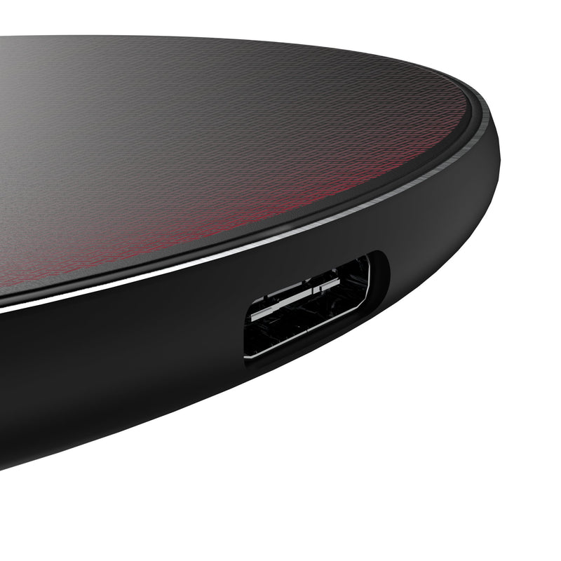 Iowa State University Cyclones Linen 15-Watt Wireless Charger Detail.Jpg