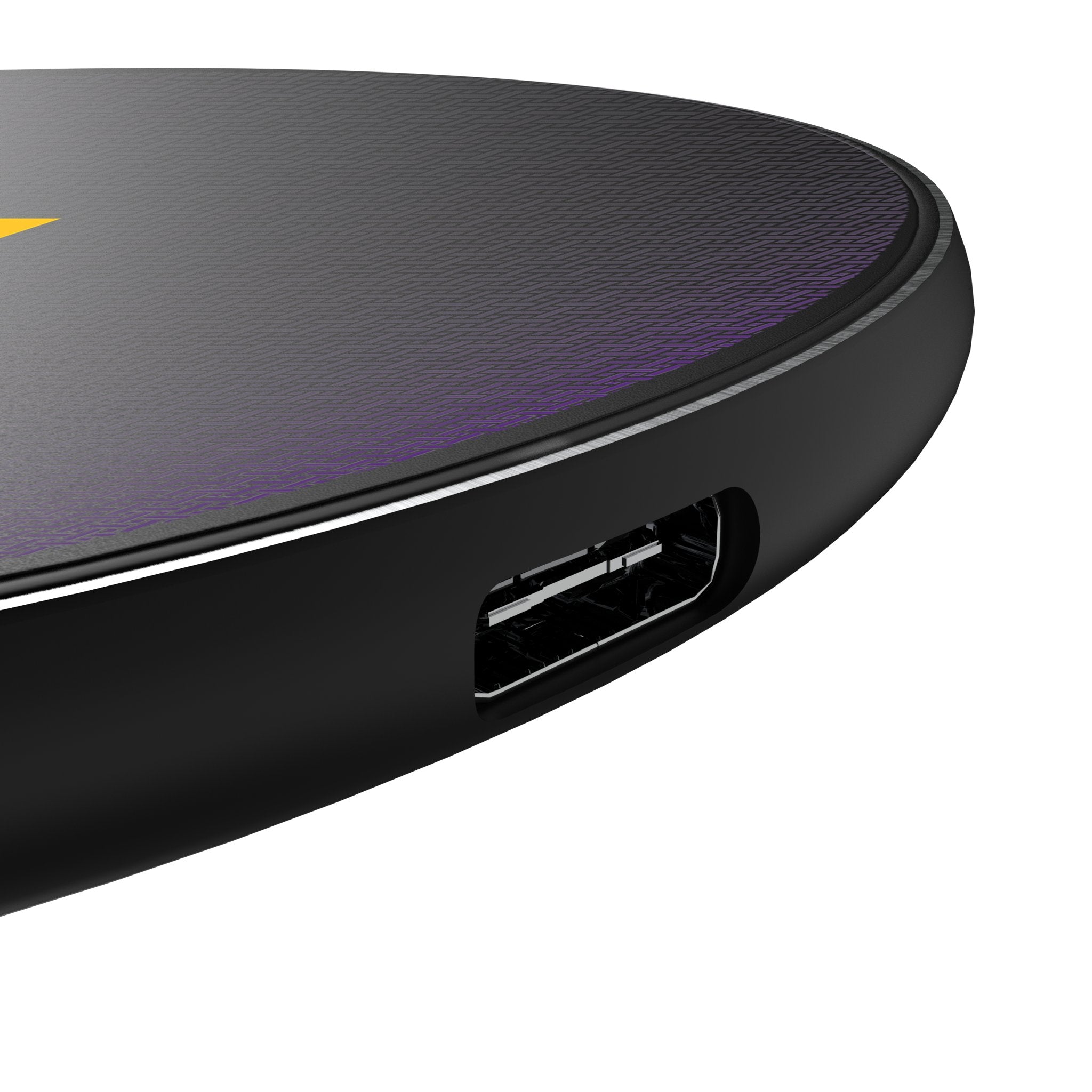 Louisiana State University Tigers Linen 15-Watt Wireless Charger Detail.Jpg