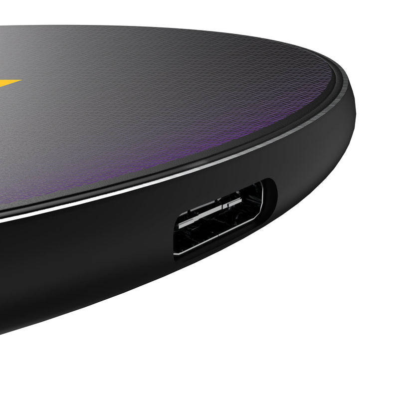 Louisiana State University Tigers Linen 15-Watt Wireless Charger Detail.Jpg