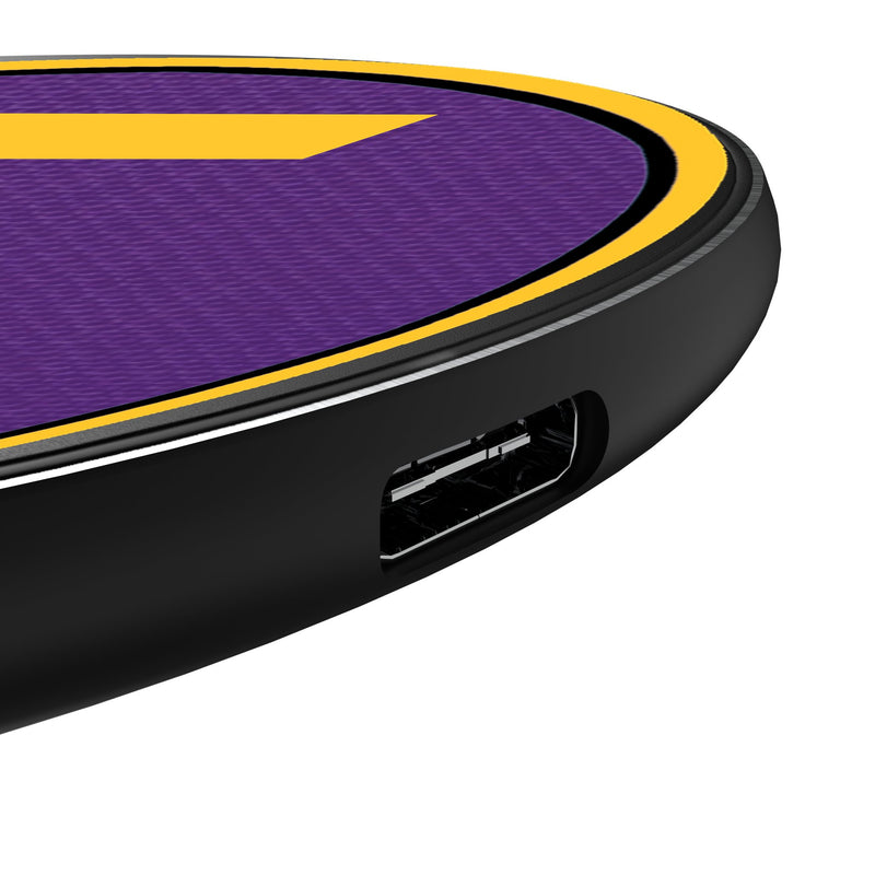 Louisiana State University Tigers Personalized Endzone Solid 15-Watt Wireless Charger Detail.Jpg
