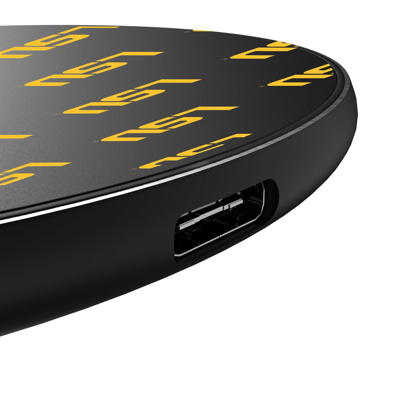 Louisiana State University Tigers Fashion Pattern 15-Watt Wireless Charger Detail.Jpg