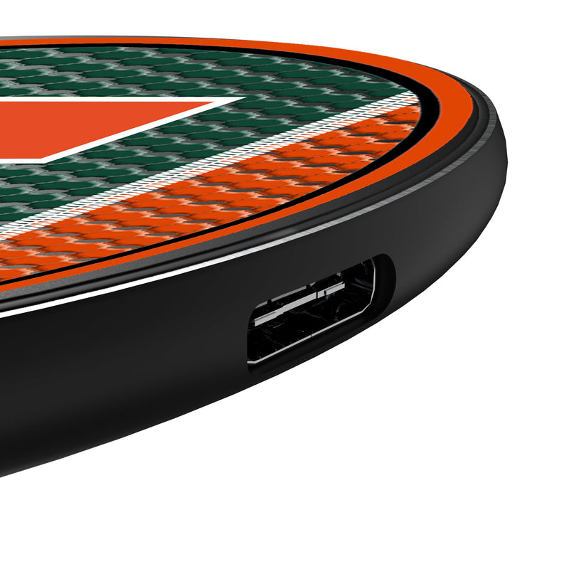 University of Miami Hurricanes Mesh 15-Watt Wireless Charger Detail.Jpg