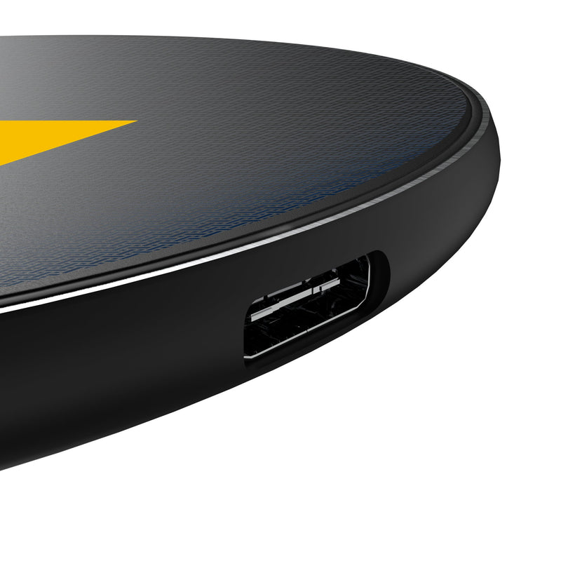 University of Michigan Wolverines Linen 15-Watt Wireless Charger Detail.Jpg