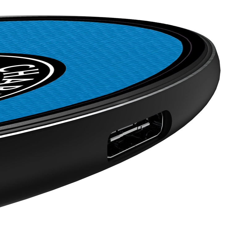 Charlotte FC Personalized Endzone Solid 15-Watt Wireless Charger Detail.Jpg
