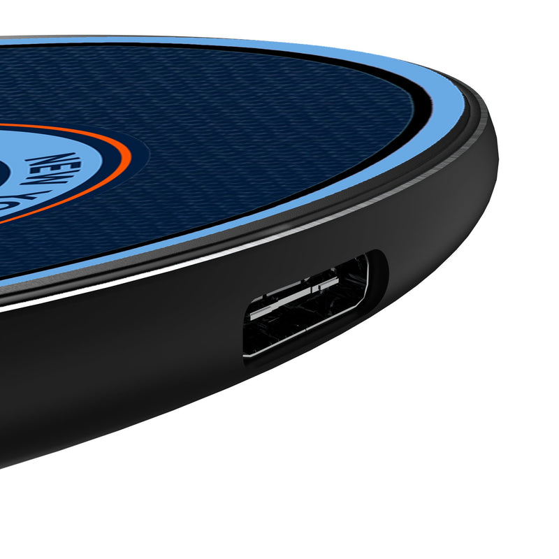 New York City FC Personalized Endzone Solid 15-Watt Wireless Charger Detail.Jpg