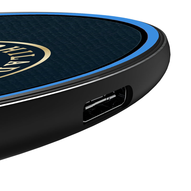 Philadelphia Union Personalized Endzone Solid 15-Watt Wireless Charger Detail.Jpg