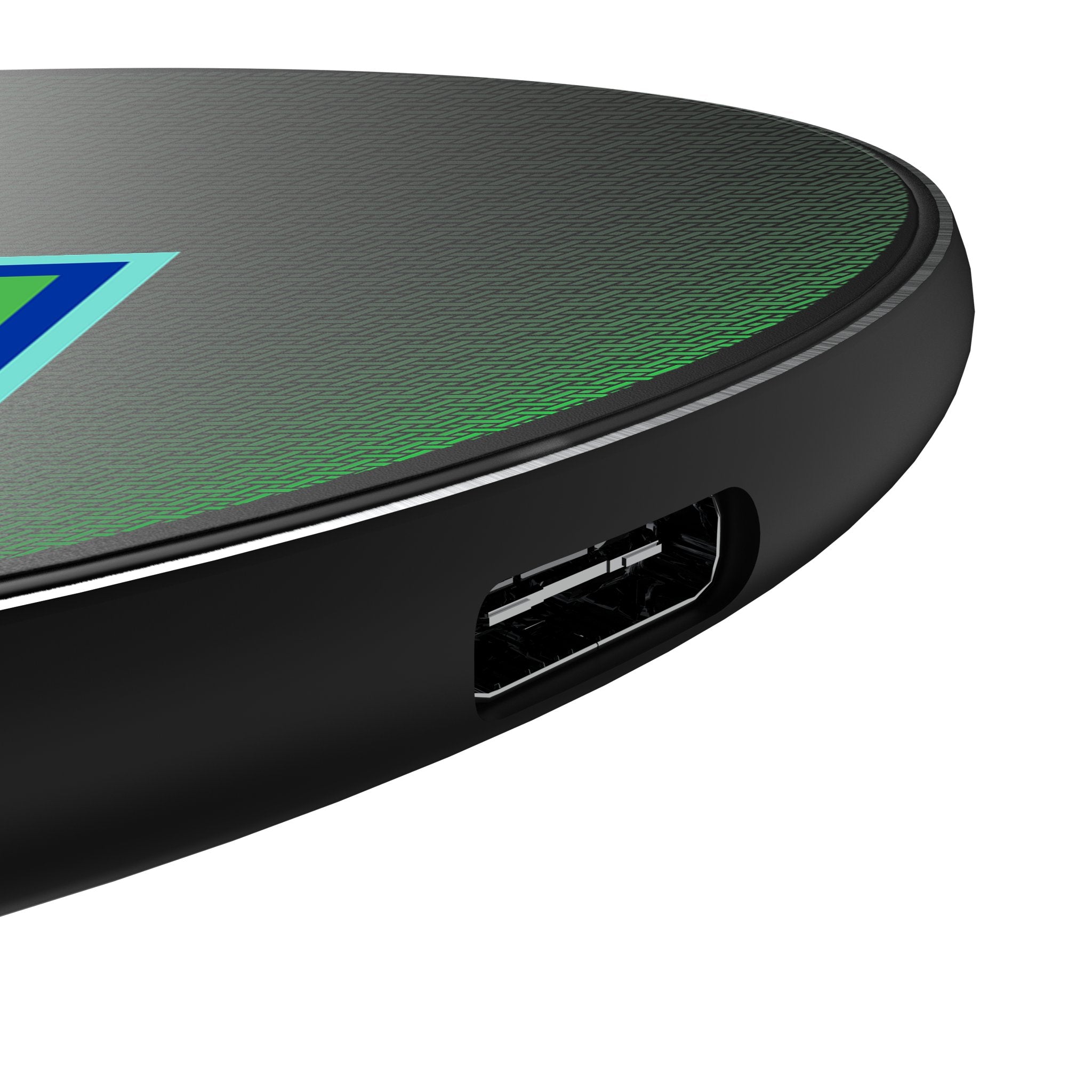 Seattle Sounders FC Linen 15-Watt Wireless Charger Detail.Jpg