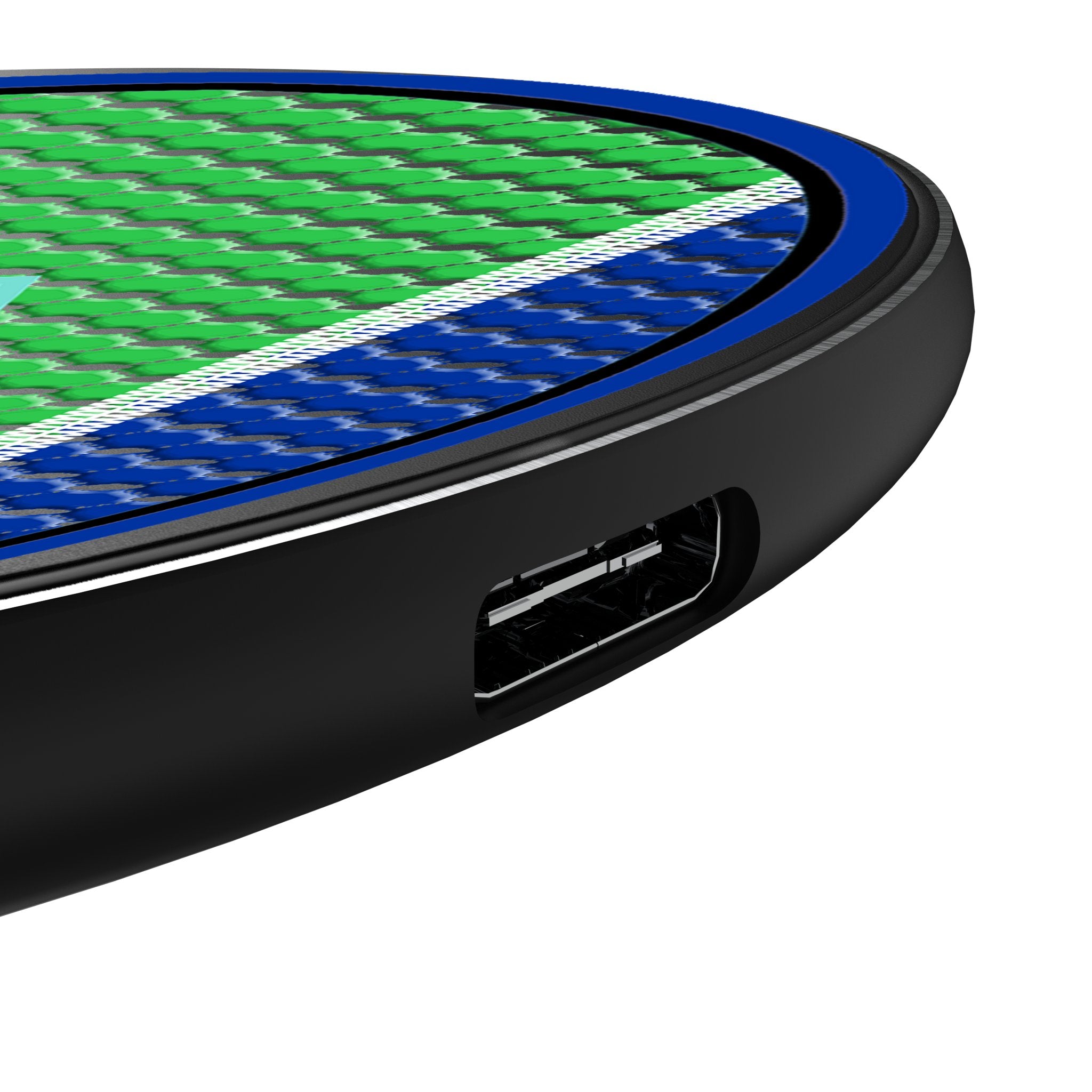 Seattle Sounders FC Mesh 15-Watt Wireless Charger Detail.Jpg