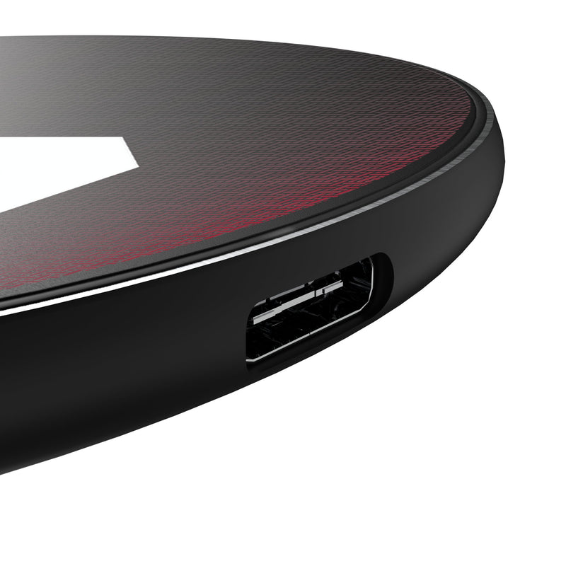 University of Oklahoma Sooners Linen 15-Watt Wireless Charger Detail.Jpg