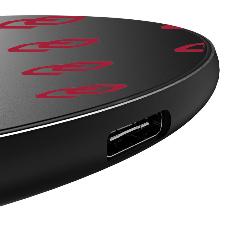 University of Oklahoma Sooners Fashion Pattern 15-Watt Wireless Charger Detail.Jpg