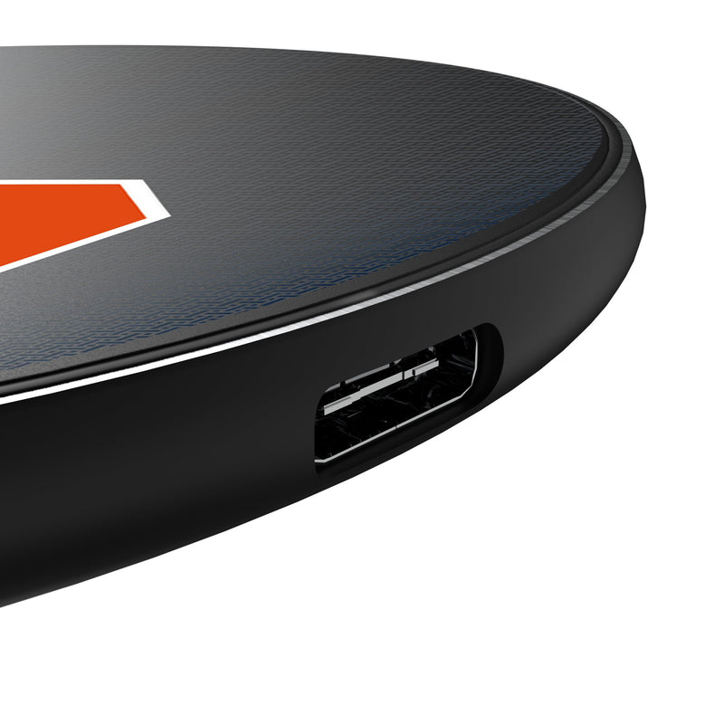 Syracuse University Orange Linen 15-Watt Wireless Charger Detail.Jpg