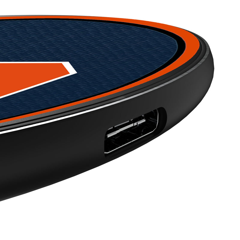 Syracuse University Orange Personalized Endzone Solid 15-Watt Wireless Charger Detail.Jpg