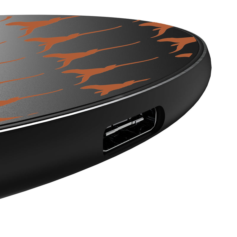 University of Texas Longhorns Fashion Pattern 15-Watt Wireless Charger Detail.Jpg