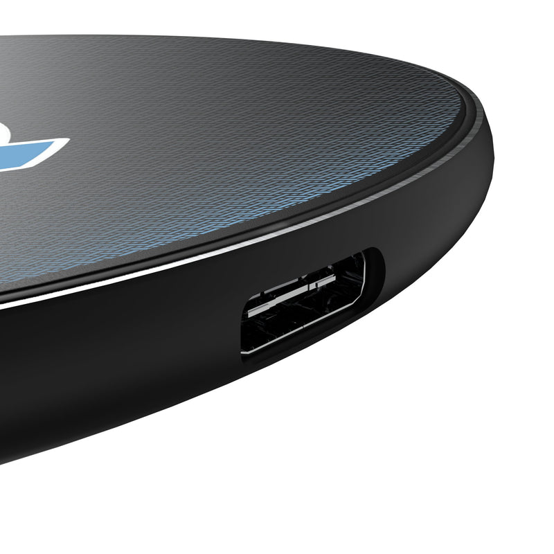 University of North Carolina Tar Heels Linen 15-Watt Wireless Charger Detail.Jpg