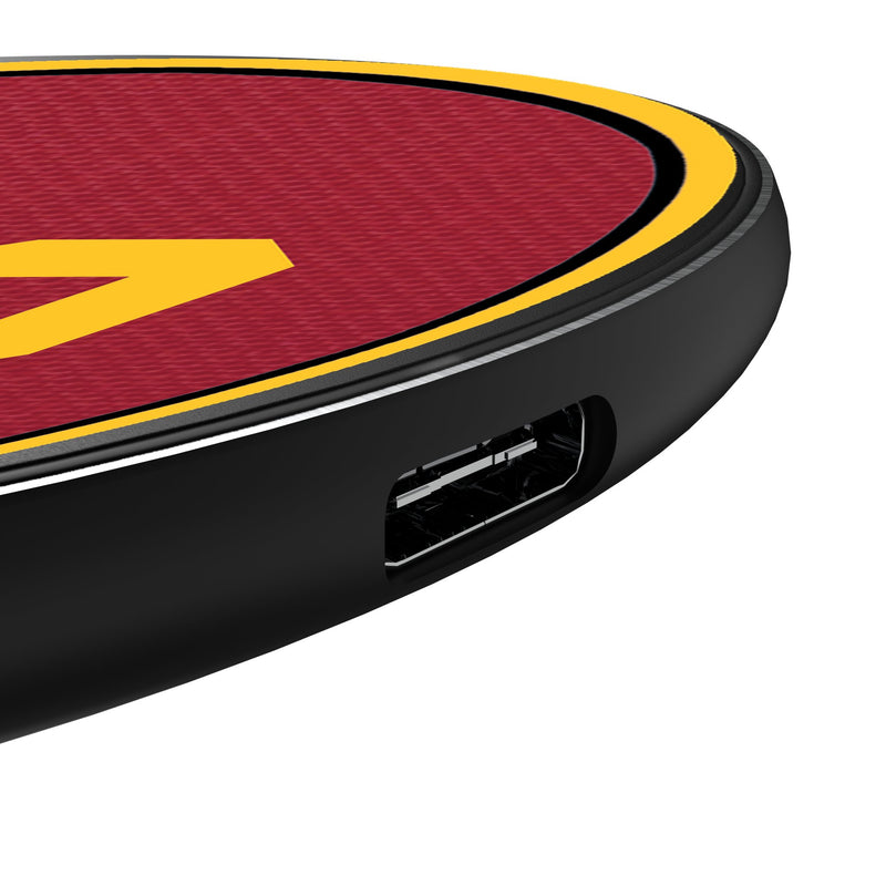 University of Southern California Trojans Personalized Endzone Solid 15-Watt Wireless Charger Detail.Jpg