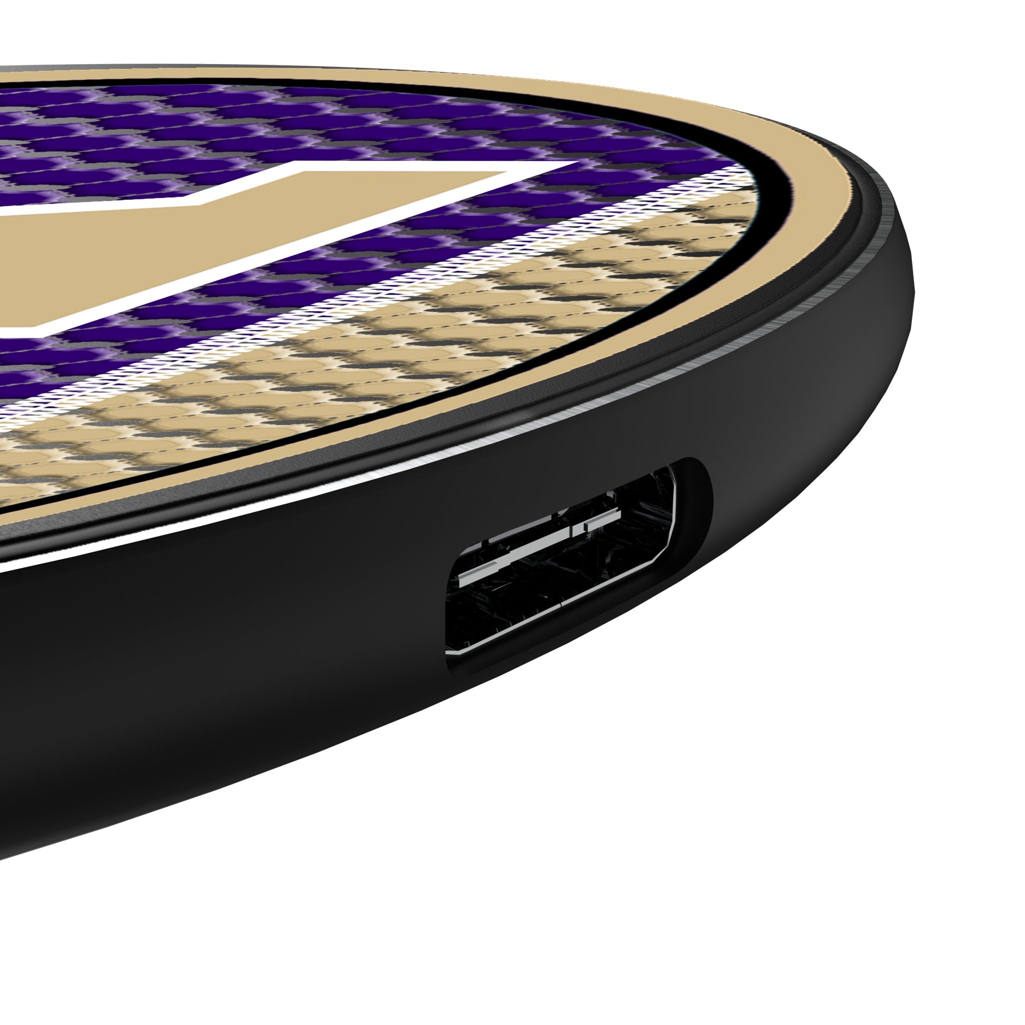 University of Washington Huskies Mesh 15-Watt Wireless Charger Detail.Jpg