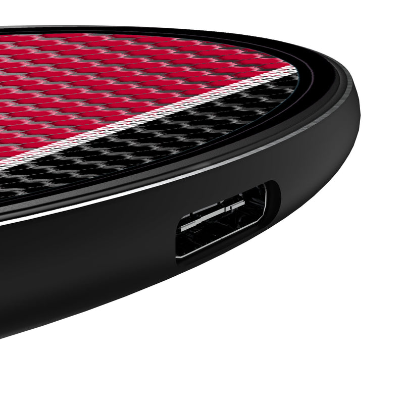 University of Wisconsin Badgers Mesh 15-Watt Wireless Charger Detail.Jpg