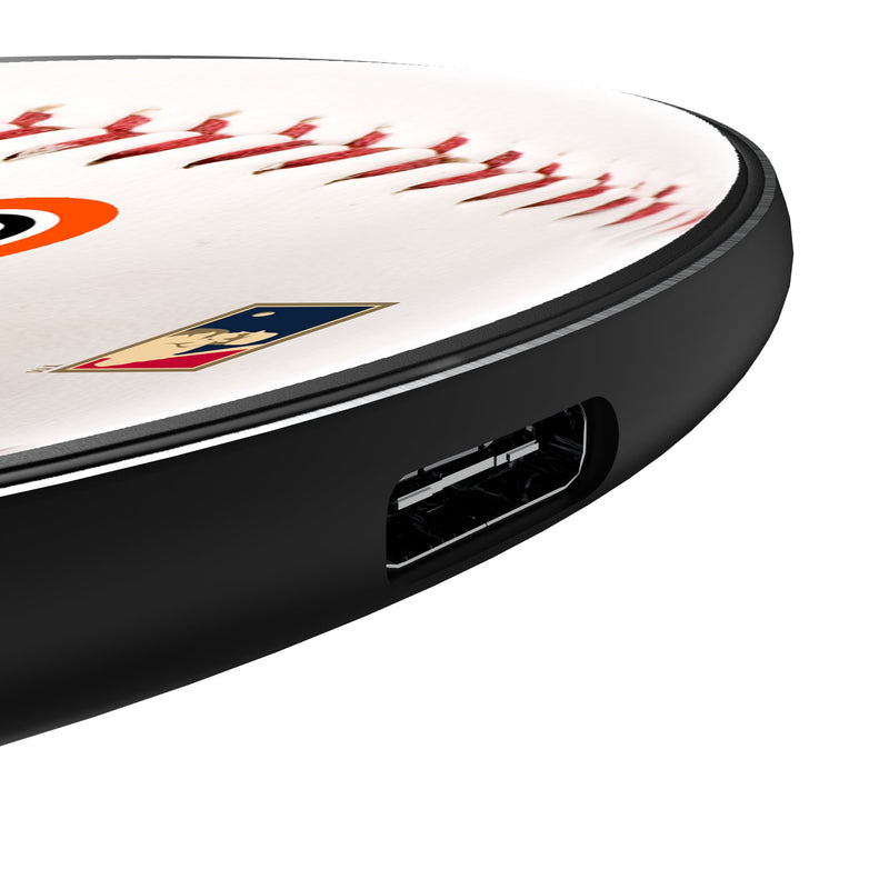 Baltimore Orioles 1955 - Cooperstown Collection Baseball 15-Watt Wireless Charger Detail.Jpg