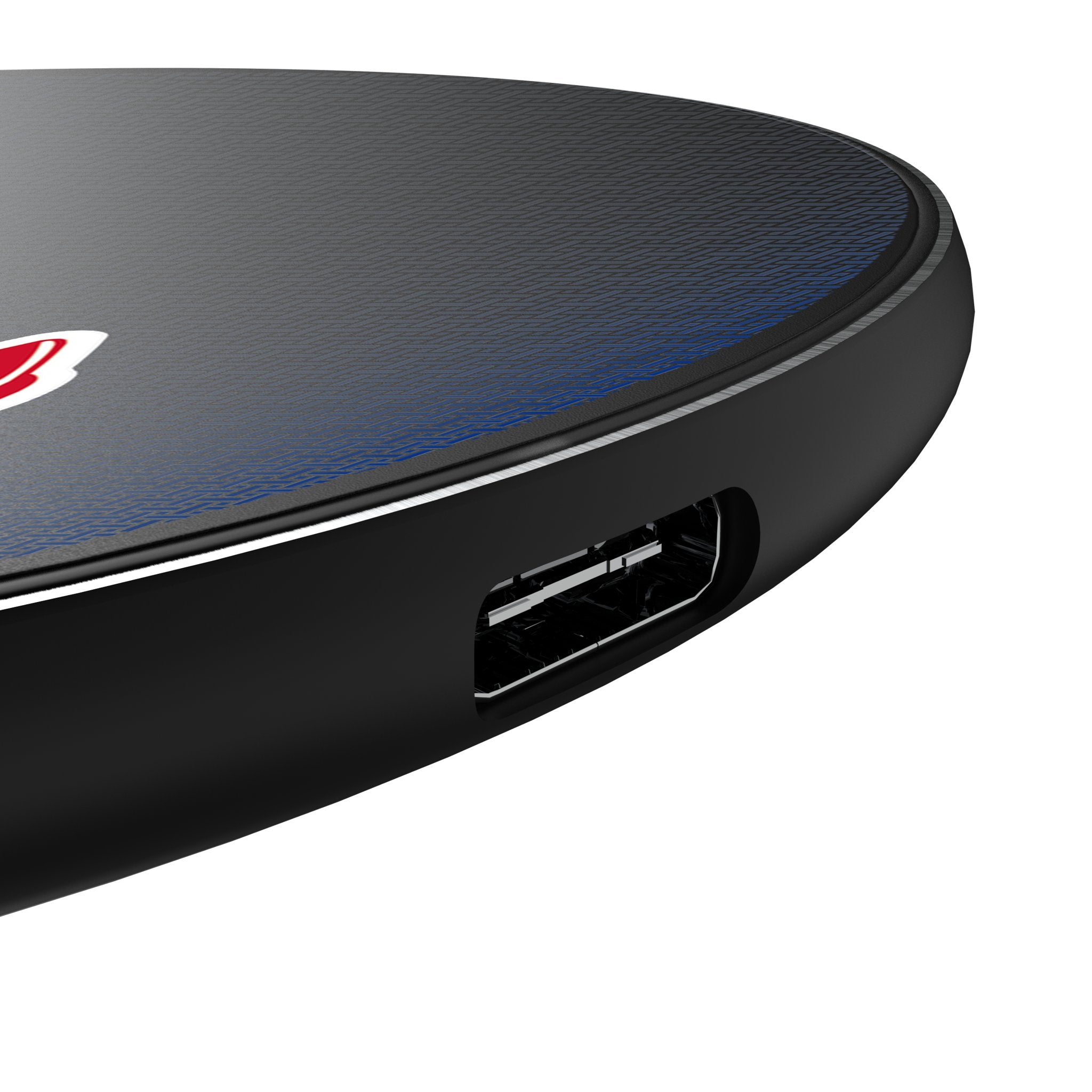 New England Patriots Historic Collection Linen 15-Watt Wireless Charger Detail.Jpg