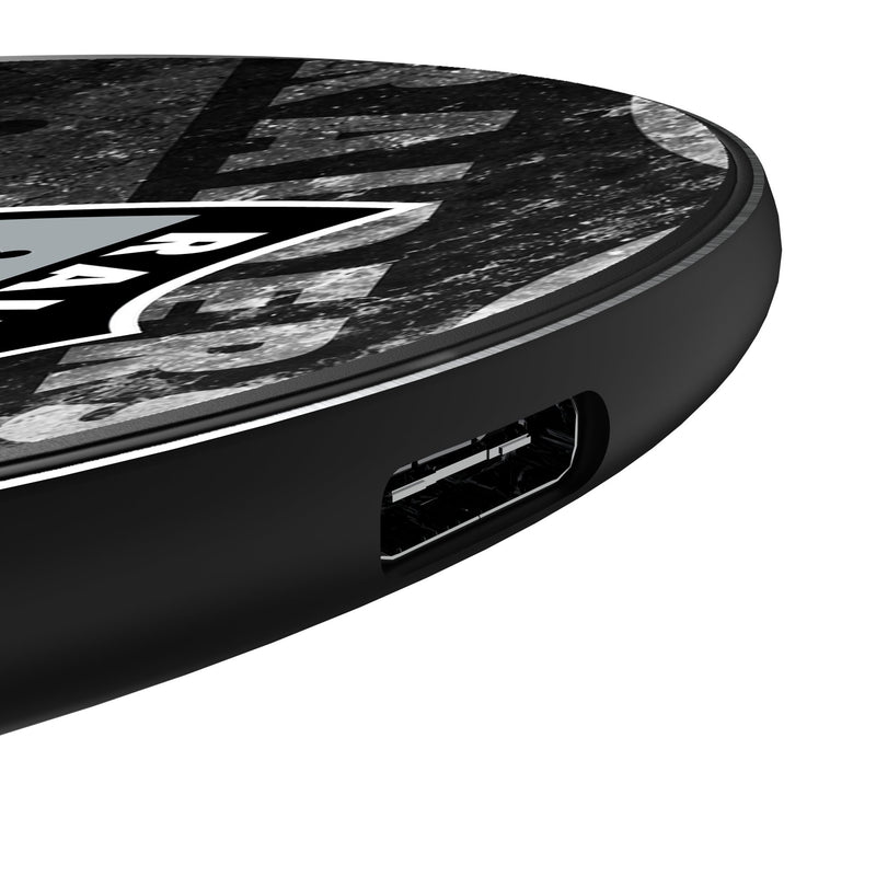 Oakland Raiders 1963 Historic Collection Legendary 15-Watt Wireless Charger Detail.Jpg