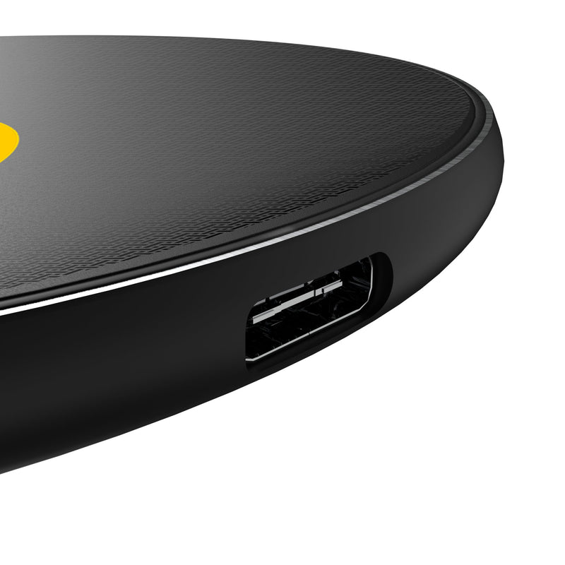 University of Iowa Hawkeyes Linen 15-Watt Wireless Charger Detail.Jpg