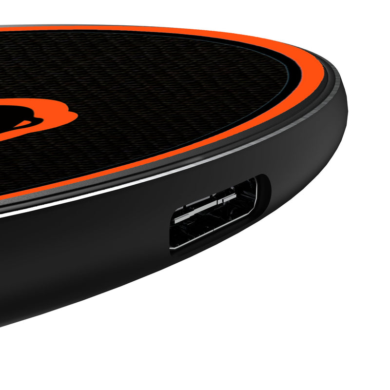 Baltimore Orioles Personalized Endzone Solid 15-Watt Wireless Charger Detail.Jpg
