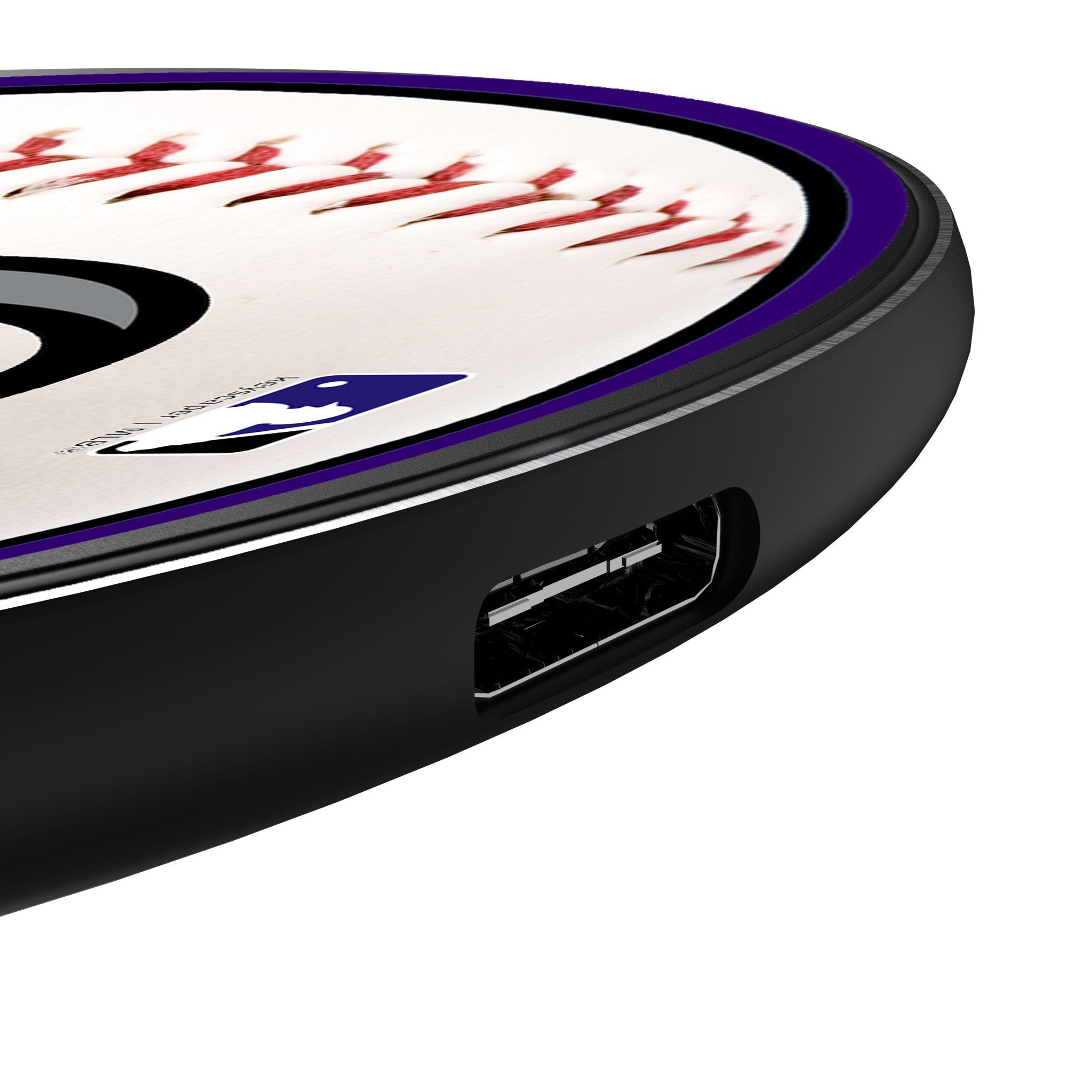 Colorado Rockies Baseball 15-Watt Wireless Charger Detail.Jpg
