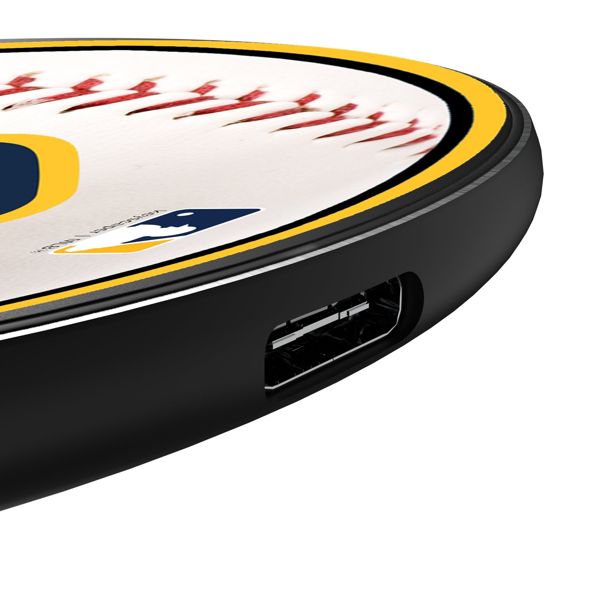 Milwaukee Brewers Baseball 15-Watt Wireless Charger Detail.Jpg
