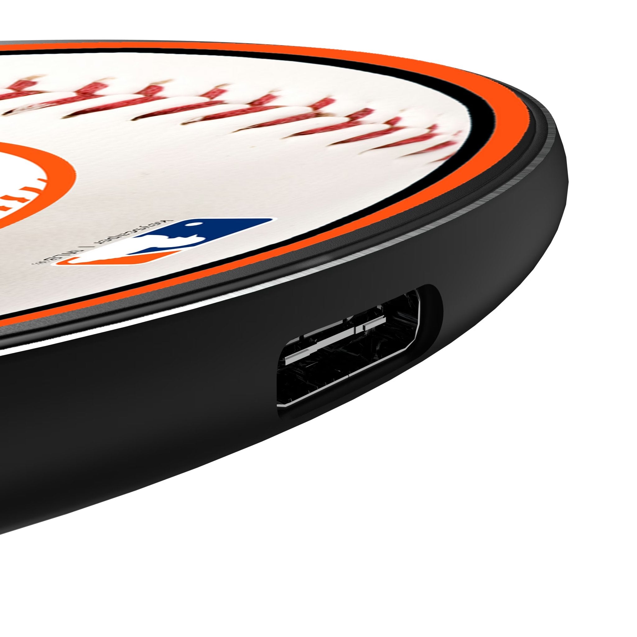New York Mets Baseball 15-Watt Wireless Charger Detail.Jpg