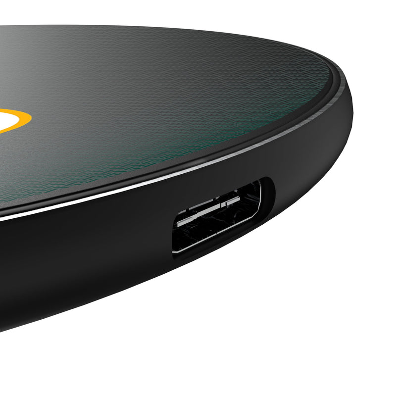 Oakland Athletics Linen 15-Watt Wireless Charger Detail.Jpg
