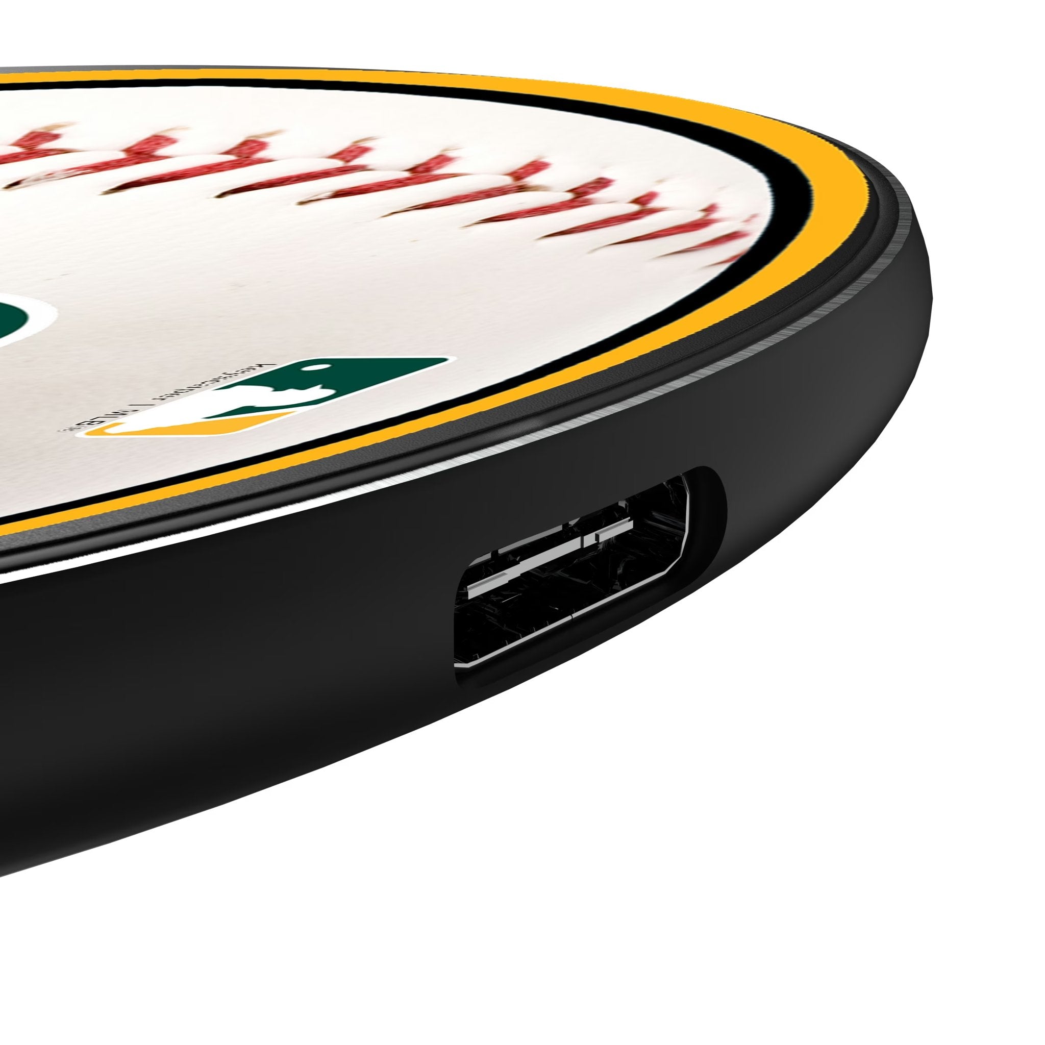 Oakland Athletics Baseball 15-Watt Wireless Charger Detail.Jpg