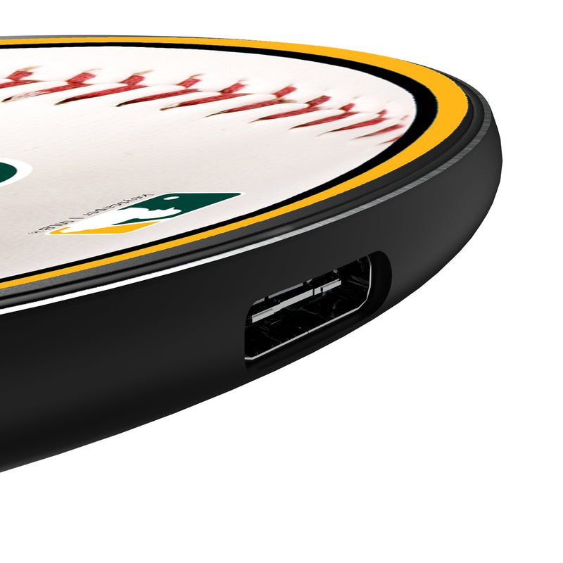 Oakland Athletics Baseball 15-Watt Wireless Charger Detail.Jpg