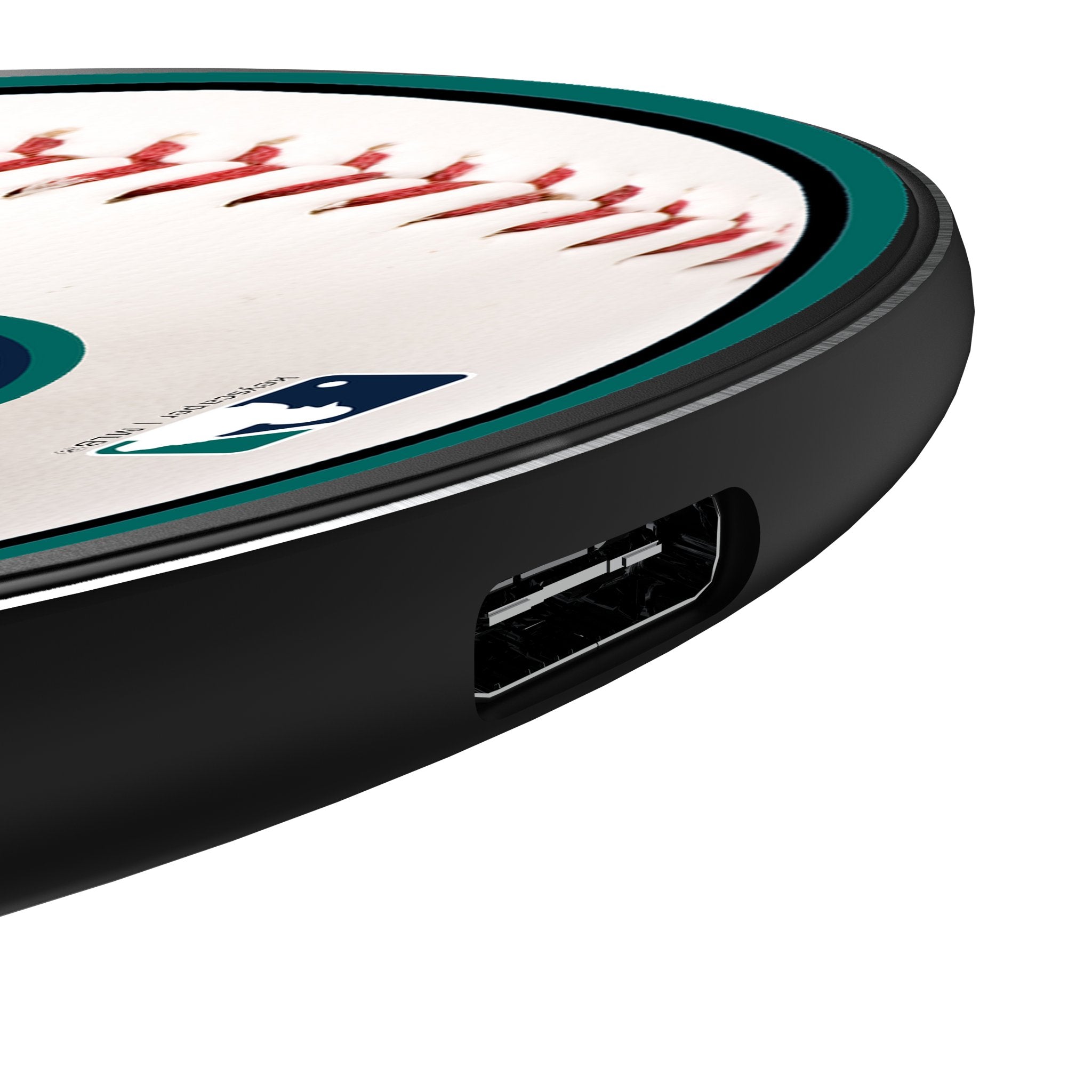 Seattle Mariners Baseball 15-Watt Wireless Charger Detail.Jpg