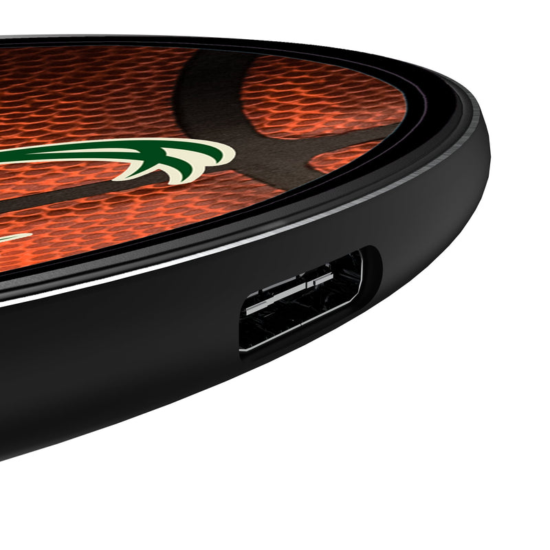 Milwaukee Bucks Basketball 15-Watt Wireless Charger Detail.Jpg