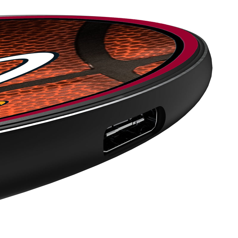 Miami Heat Basketball 15-Watt Wireless Charger Detail.Jpg