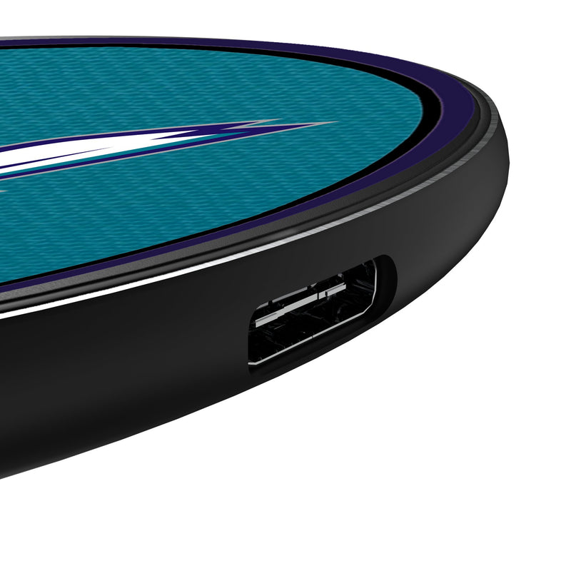 Charlotte Hornets Personalized Endzone Solid 15-Watt Wireless Charger Detail.Jpg