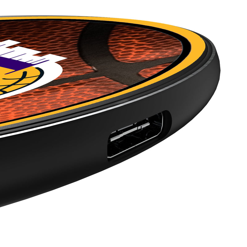 Los Angeles Lakers Basketball 15-Watt Wireless Charger Detail.Jpg