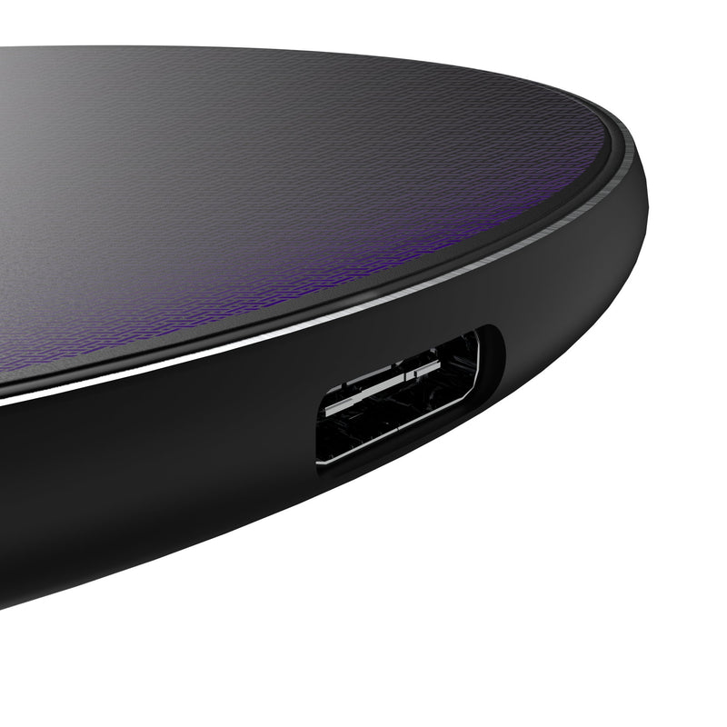 Los Angeles Lakers Linen 15-Watt Wireless Charger Detail.Jpg
