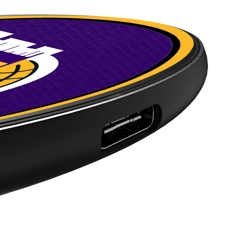 Los Angeles Lakers Personalized Endzone Solid 15-Watt Wireless Charger Detail.Jpg