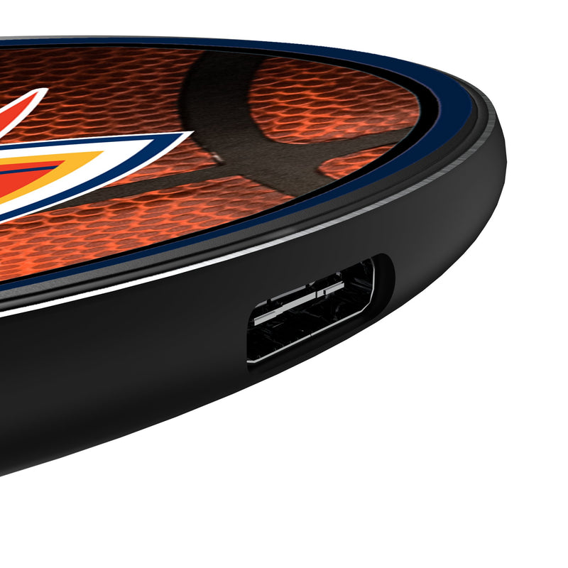 Oklahoma City Thunder Basketball 15-Watt Wireless Charger Detail.Jpg
